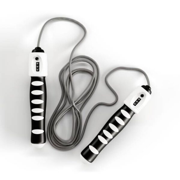 A 3d render of jumping rope with a counter isolated on a white background
